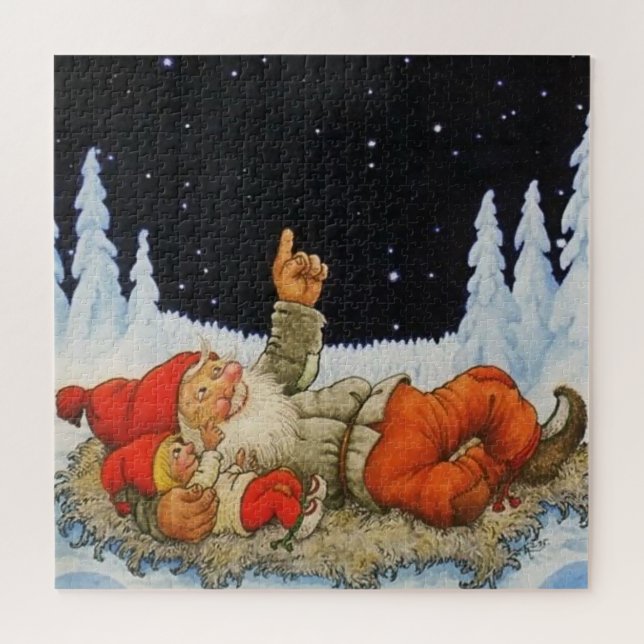 "Under the Stars" Gnomes von Jenny Nystrom Puzzle (Horizontal)