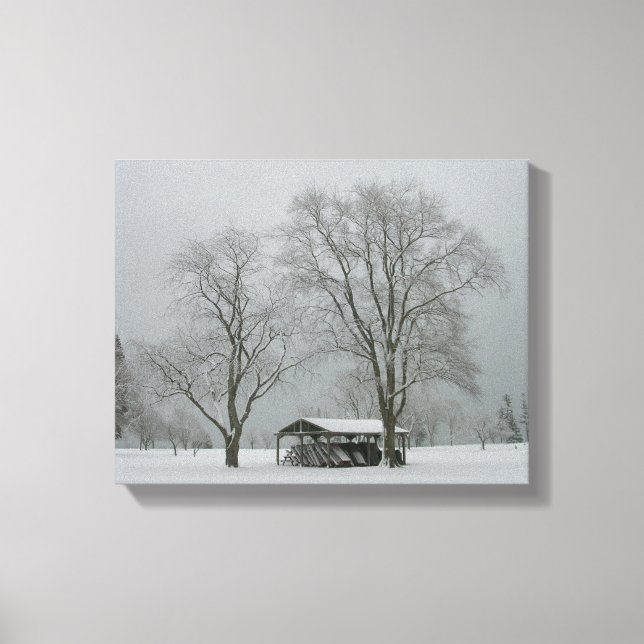 Undercover-Wintry-Schneeszene Leinwanddruck (Vorderseite)