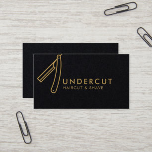 Undercut-Barbier-Rasierer-Logo Geschäftskarte Visitenkarte