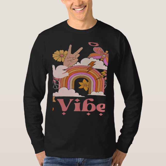 Undergrad Vibes School Groovy Retro Boho Rainbow C T-Shirt (Vorderseite)