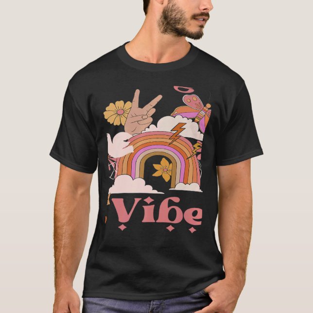 Undergrad Vibes School Groovy Retro Boho Rainbow C T-Shirt (Vorderseite)