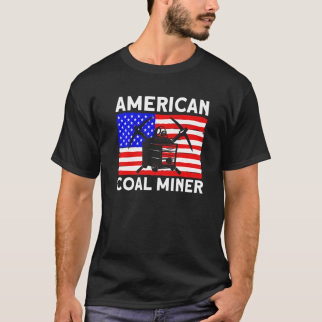 Underground Mining American Coal Miner American Co T-Shirt (Vorderseite)