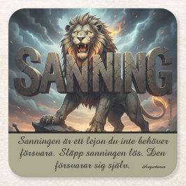 Underlägg — Lejon, sanning Rechteckiger Pappuntersetzer