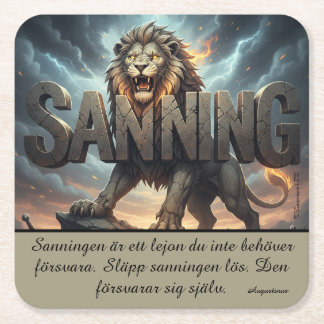 Underlägg — Lejon, sanning Rechteckiger Pappuntersetzer