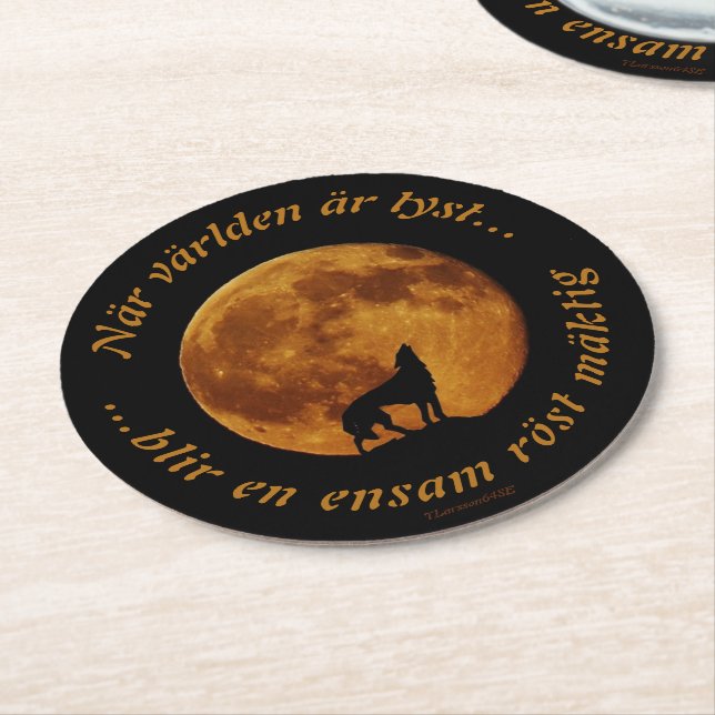 Underlägg — Mäktig röst Runder Pappuntersetzer (Angewinkelt)