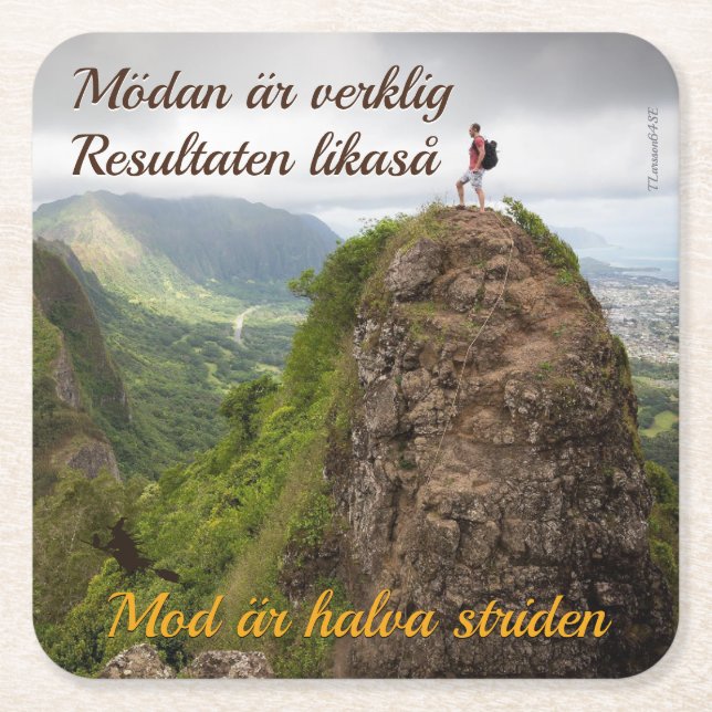 Underlägg — Möda & resultat Rechteckiger Pappuntersetzer (Vorderseite)