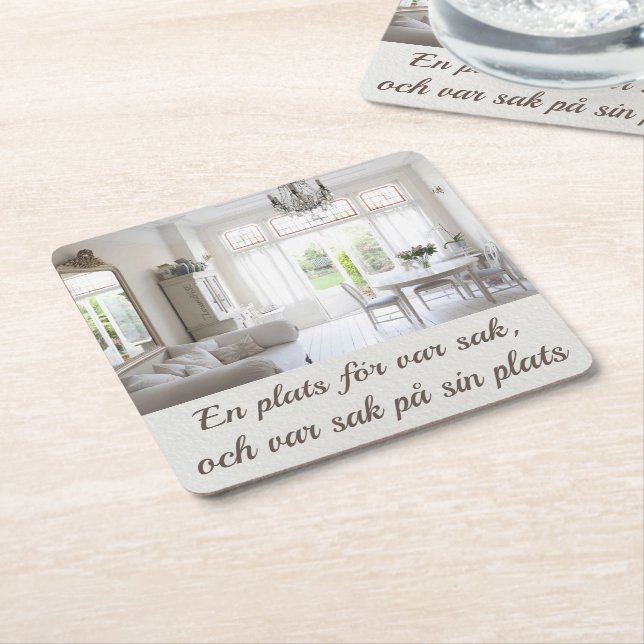 Underlägg — Ordning & reda Rechteckiger Pappuntersetzer (angewinkelt)