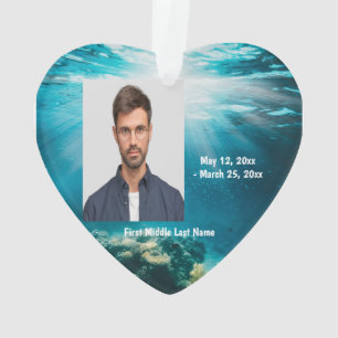 Undersea Underwater Diving Dated Photo Custom Ornament