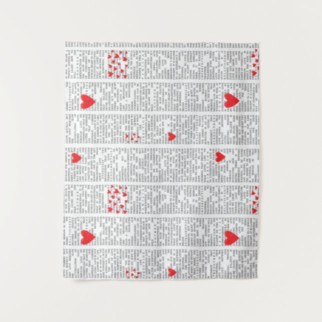 Understanding Love Book Page Tapestry Wandteppich (Vorderseite)
