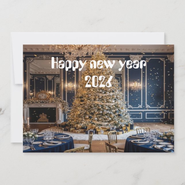 Understated New Year Elegance Card Dankeskarte (Vorderseite)