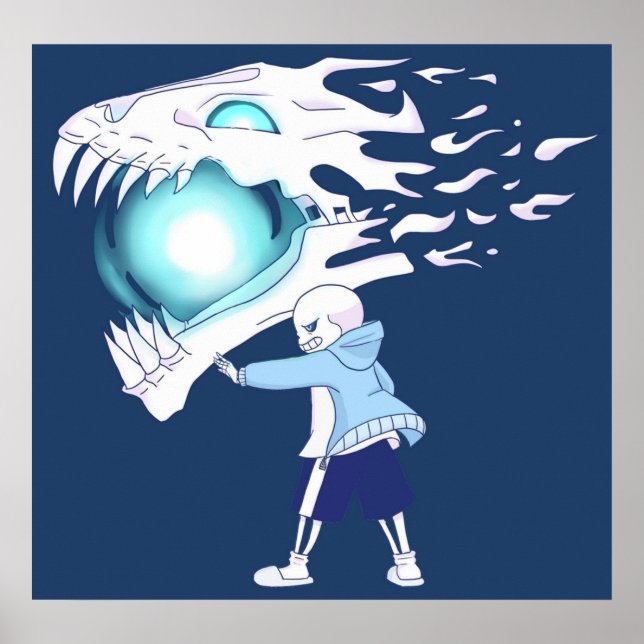 Undertale Sans und Gasterblaster Poster (Vorne)