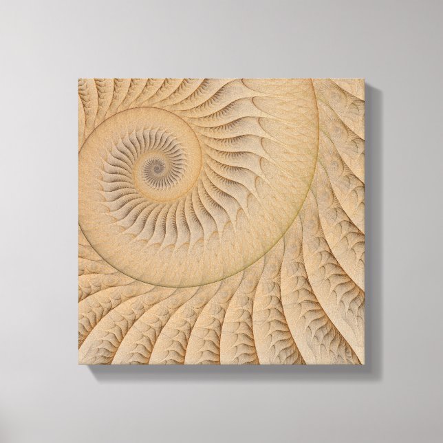 Undertow Tan Abstrakt Spiral Leinwanddruck (Vorderseite)