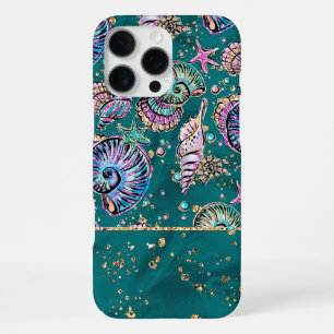 Underwater Aquamarin Luxe   Green Pastel Gold Seas iPhone 16 Pro Max Hülle