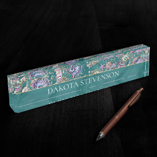 Underwater Aquamarin Luxe Green Pastel Gold Seas Namensplakette