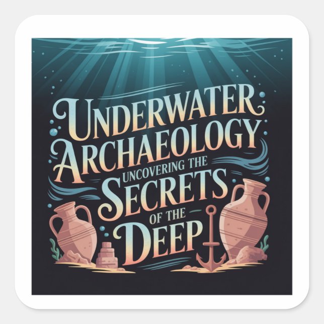 underwater archaeology quadratischer aufkleber (Vorderseite)