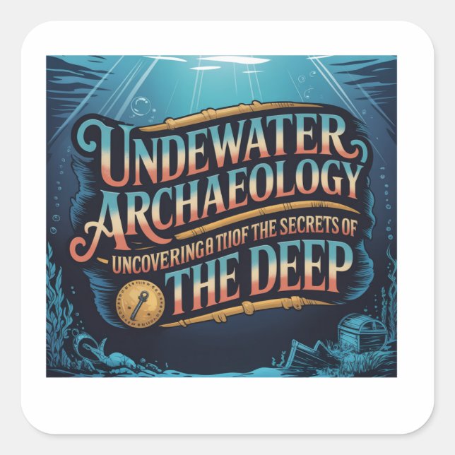 Underwater Archaeology Quadratischer Aufkleber (Vorderseite)