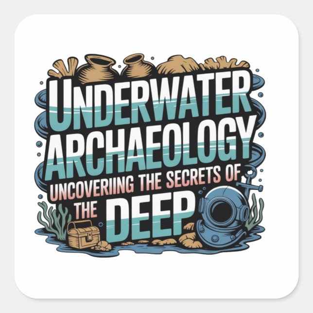 underwater archaeology quadratischer aufkleber (Vorderseite)