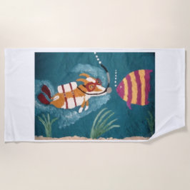 Underwater Corgi at the Beach Strandtuch