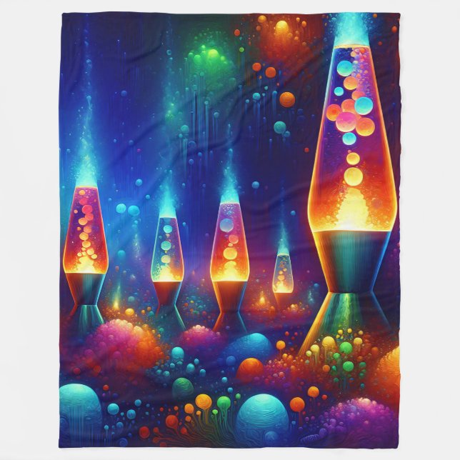 "Underwater Lava Lamp Fantasy" Fleecedecke (Vorderseite)