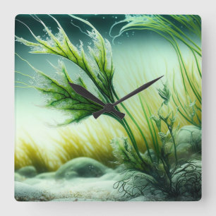 Underwater Majesty Quadratische Wanduhr