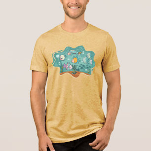 Underwater Ocean Life Cartoon Tri-Blend Shirt