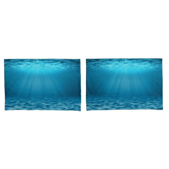 Underwater Ocean Light in Calm Blue Kissenbezug (Vorderseite-Set)