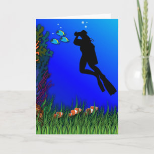 Underwater Photographer Blank Card Karte