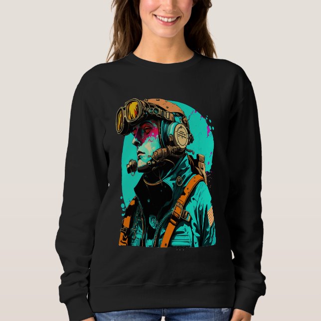 Underwater Photographer Pop Style Scuba Diver Dad  Sweatshirt (Vorderseite)