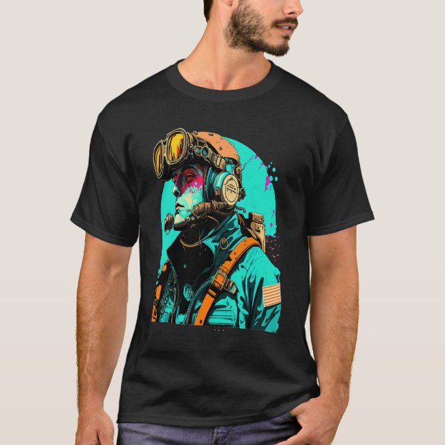 Underwater Photographer Pop Style Scuba Diver Dad  T-Shirt (Vorderseite)