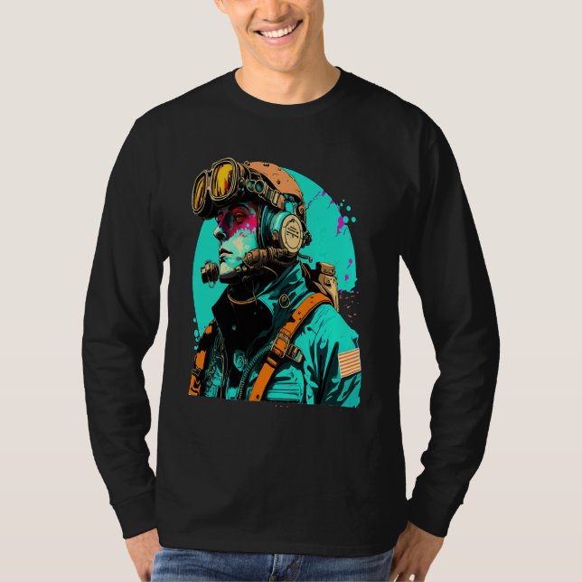 Underwater Photographer Pop Style Scuba Diver Dad  T-Shirt (Vorderseite)