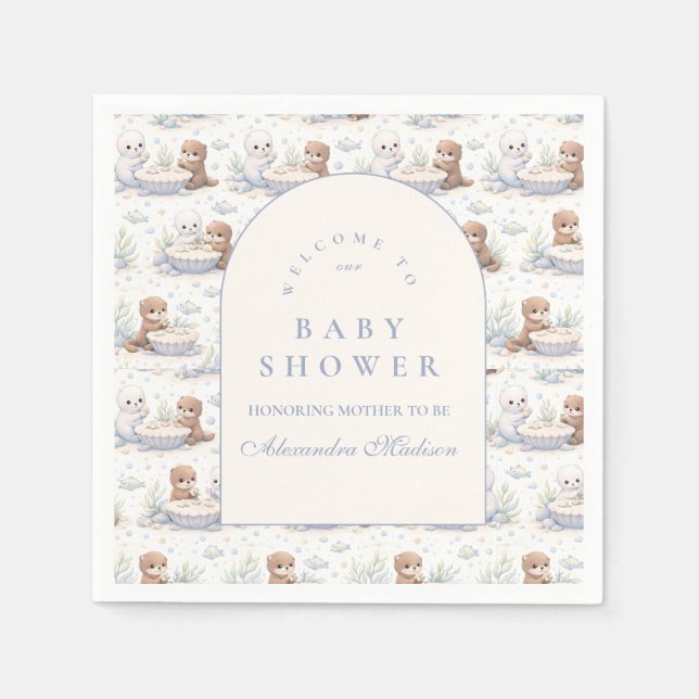 Underwater Sea Creatures Baby Shower Serviette (Vorderseite)