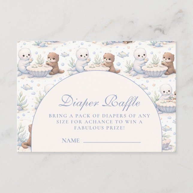 Underwater Sea Creatures Diapper Raffle Begleitkarte (Vorderseite)