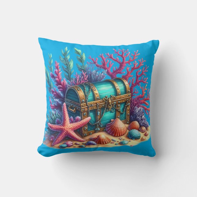 "Underwater Treasure" Kissen (Vorderseite)