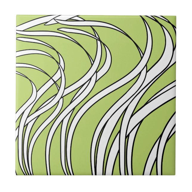 Underwater  Wave lime green Fliese (Vorderseite)