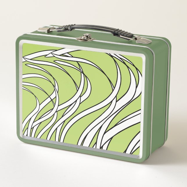 Underwater  Wave lime green Metall Brotdose (Vorderseite)