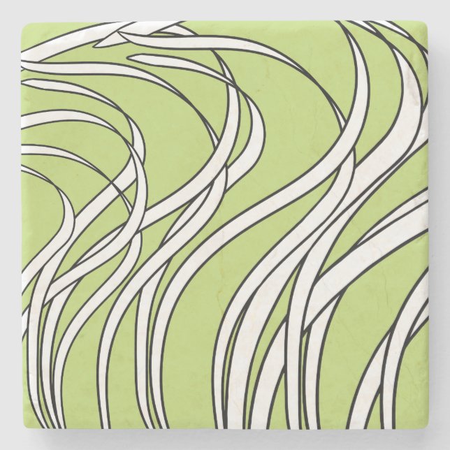 Underwater  Wave lime green Steinuntersetzer (Vorderseite)