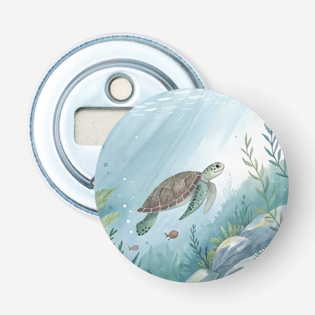 Underwater world with turtle flaschenöffner (Vorderseite)