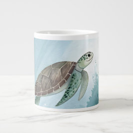 Underwater world with turtle Jumbo-Tasse