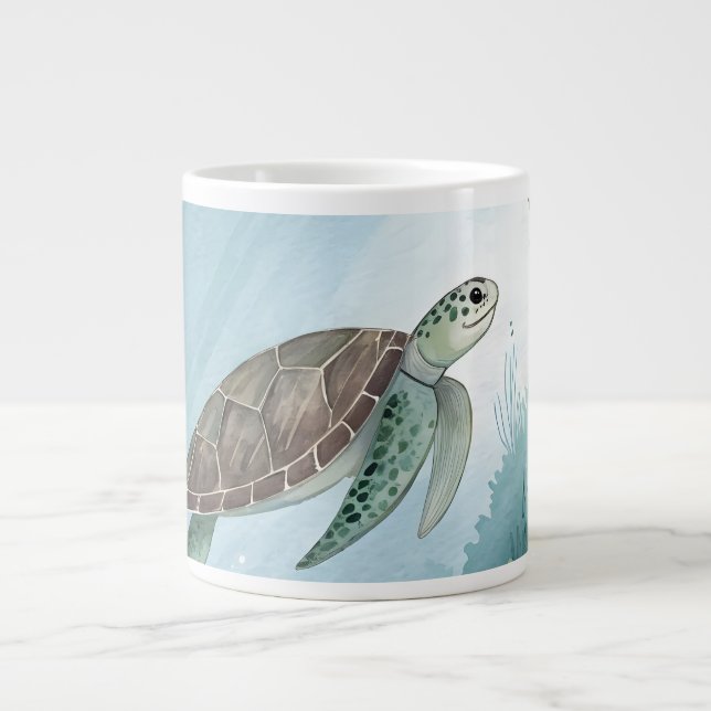 Underwater world with turtle Jumbo-Tasse (Vorderseite)