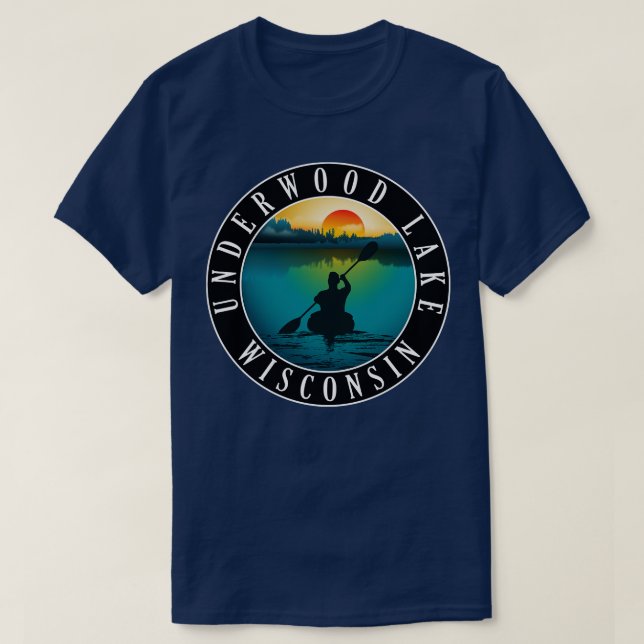Underwood Lake Wisconsin Kayaking T-Shirt (Design vorne)