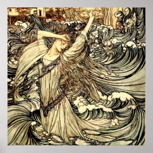 „Undine in den Wellen“ von Arthur Rackham Poster