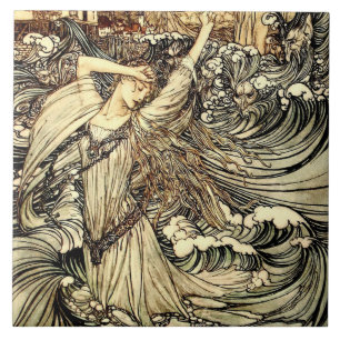 "Undine in the Waves" von Arthur Rackham Fliese