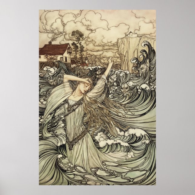 Undine von Arthur Rackham Poster (Vorne)