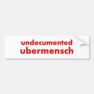 Undokumentierter Ubermensch 11" x3 " Autoaufkleber