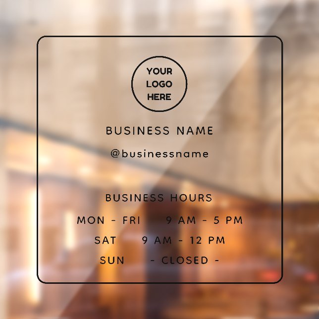 Undurchsichtige Minimalistische Öffnungszeit mit L Fensteraufkleber (Blatt 2)