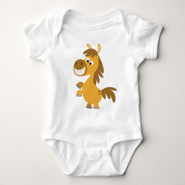 Undurchsichtiger Cartoon Pony Baby Apparel Baby Strampler (Vorderseite)