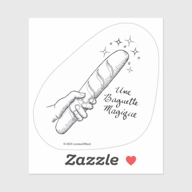 "Une Baguette Magique" Punny French Sticker (Blatt)