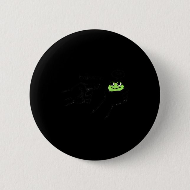 Unehrlicher Frosch Lustiger Frosch Meme Benehmen N Button (Vorderseite)