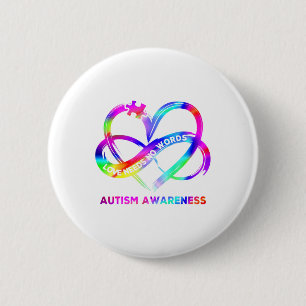 Unendlich Herzinfarkt Liebe Autismus Bewusstsein b Button