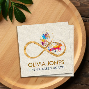 Unendlich Symbol Butterfly Color Spritzer Quadratische Visitenkarte